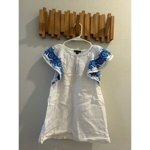 J. Crew White Embroidered Flutter Sleeve Mini Dress XS